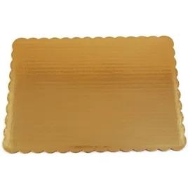 Full Sheet Cake Cake Pad 25.5X17.5 IN Single Wall Poly-Coated Paper Gold C-Flute Scalloped 50/Case