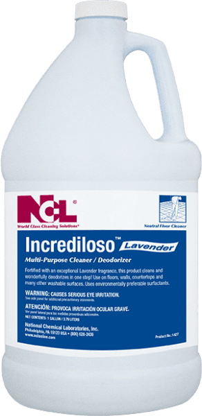 Incrediloso Lavender All Purpose Cleaner Deodorizer 1 GAL Multi Surface Liquid 4/Case