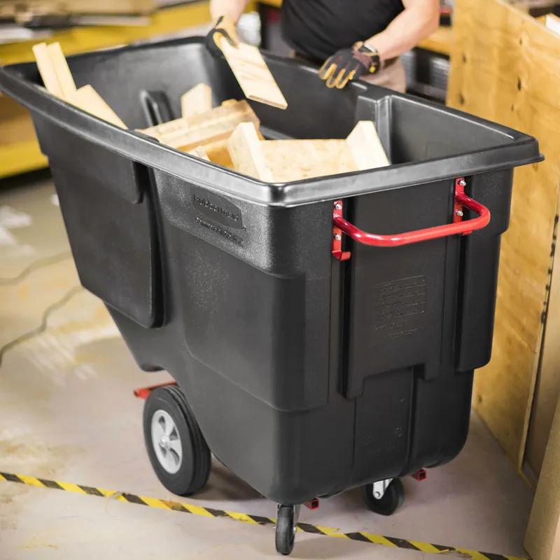 Utility Tilt Truck 32X69X43.75 IN 1 Cubic Yard 850 LB Black Red Resin FDA Approved Rotomolded 1/Each