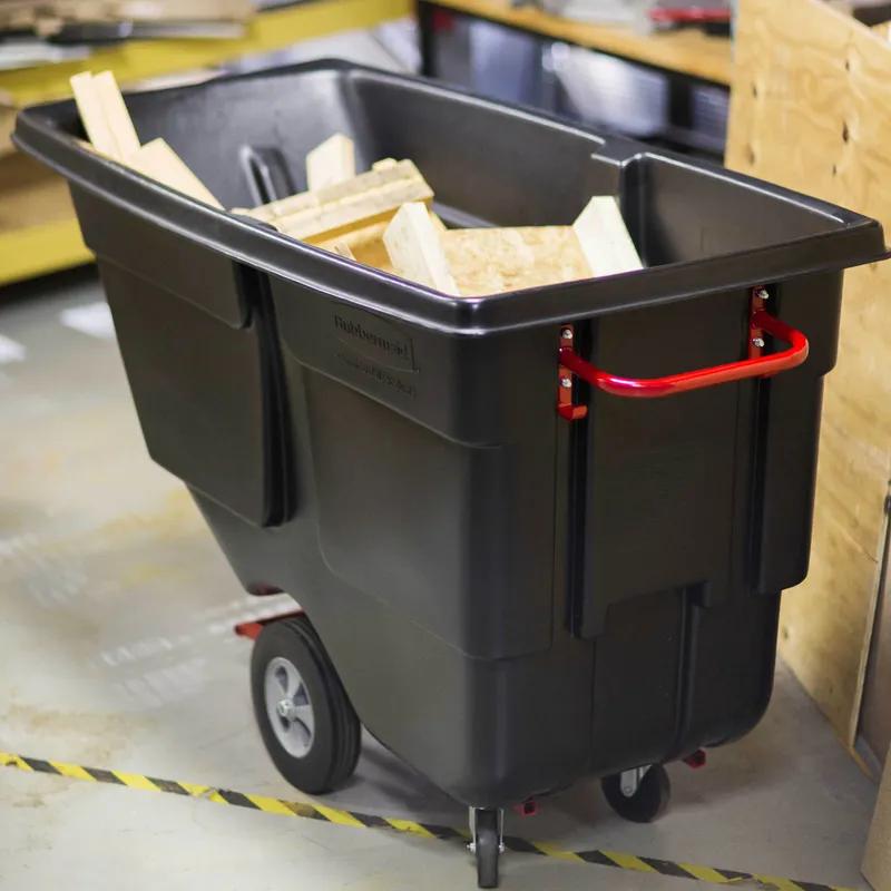 Utility Tilt Truck 32X69X43.75 IN 1 Cubic Yard 850 LB Black Red Resin FDA Approved Rotomolded 1/Each