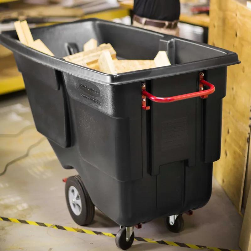 Utility Tilt Truck 32X69X43.75 IN 1 Cubic Yard 850 LB Black Red Resin FDA Approved Rotomolded 1/Each