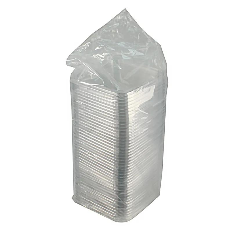 Lid Flat 6.3X6.3X0.5 IN RPET Clear Square For Container Recessed 300/Case