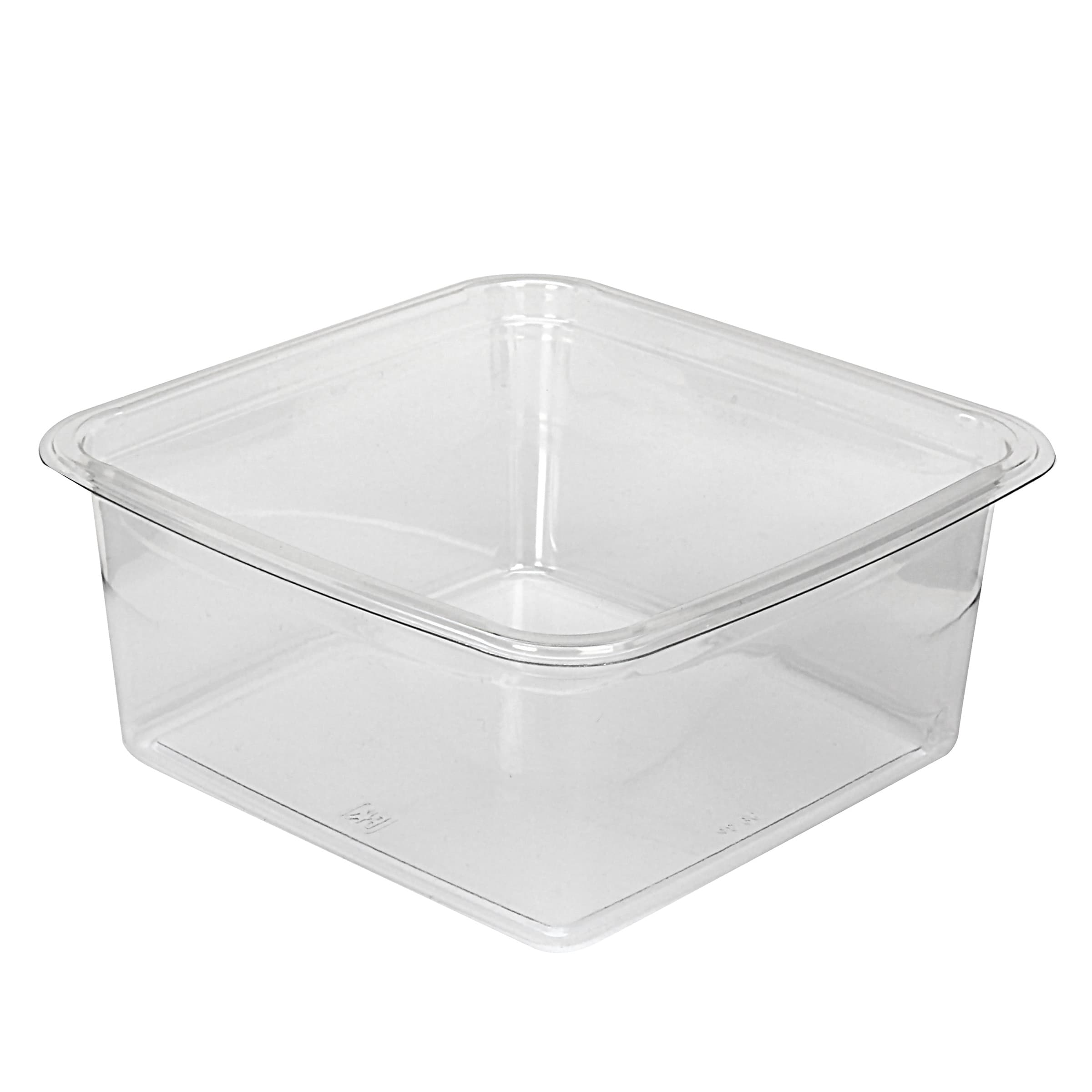 Recycleware® Deli Container Base 6.1X6.1X2.6 IN 4 Compartment RPET Clear Square 300/Case