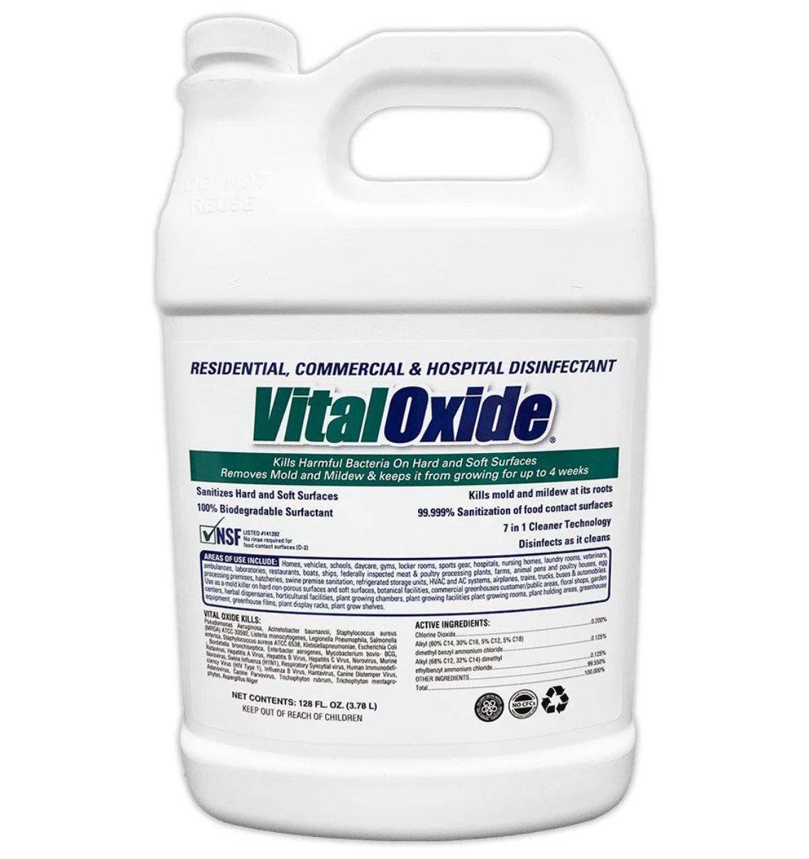 Vital Oxide One-Step Disinfectant 1 GAL Multi Surface Heavy Duty Daily Concentrate Chlorinated 4/Case