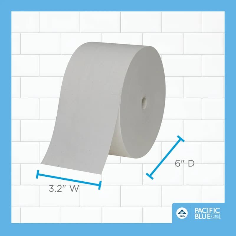Pacific Blue Ultra™ Toilet Paper & Tissue Roll 4X3.2 IN 2PLY White Coreless EPA Indicator 1700 Sheets/Roll 24 Rolls/Case