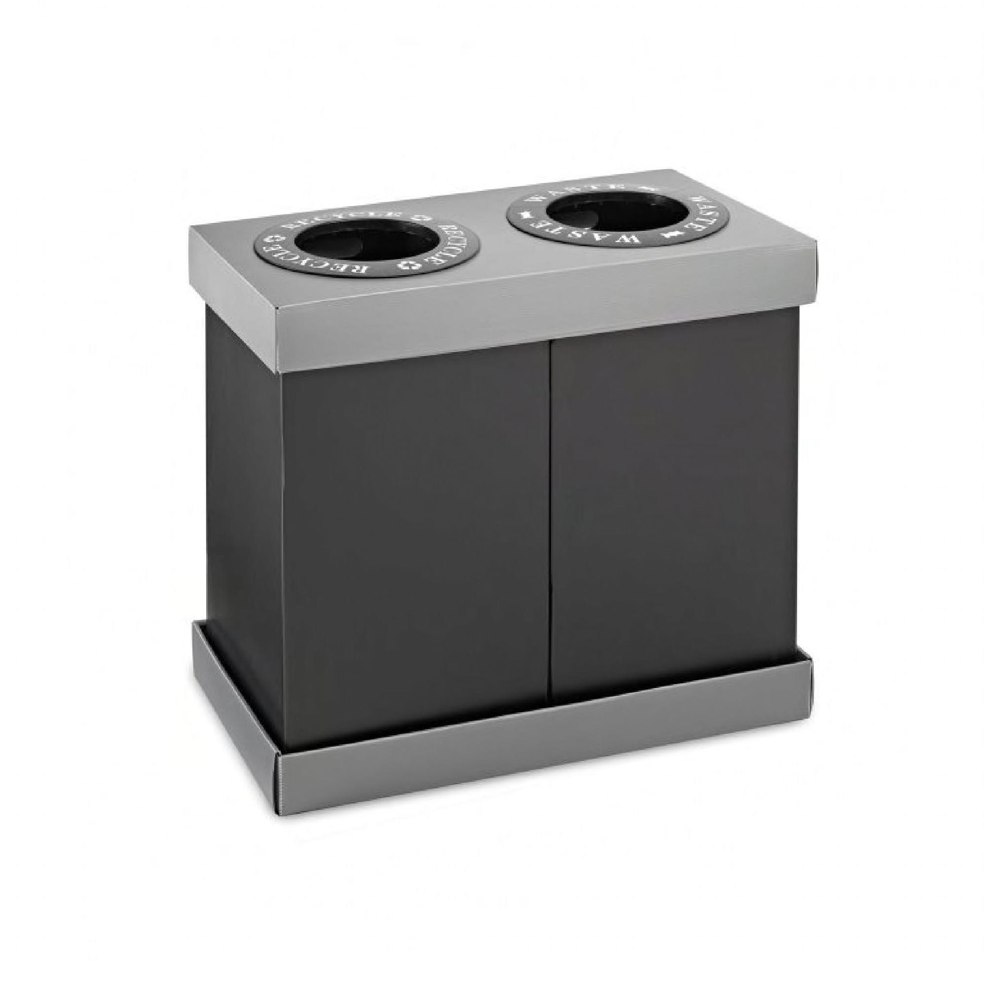 Trash & Recycling Bin 28 GAL PE Indoor Two Bin Unit 1/Each