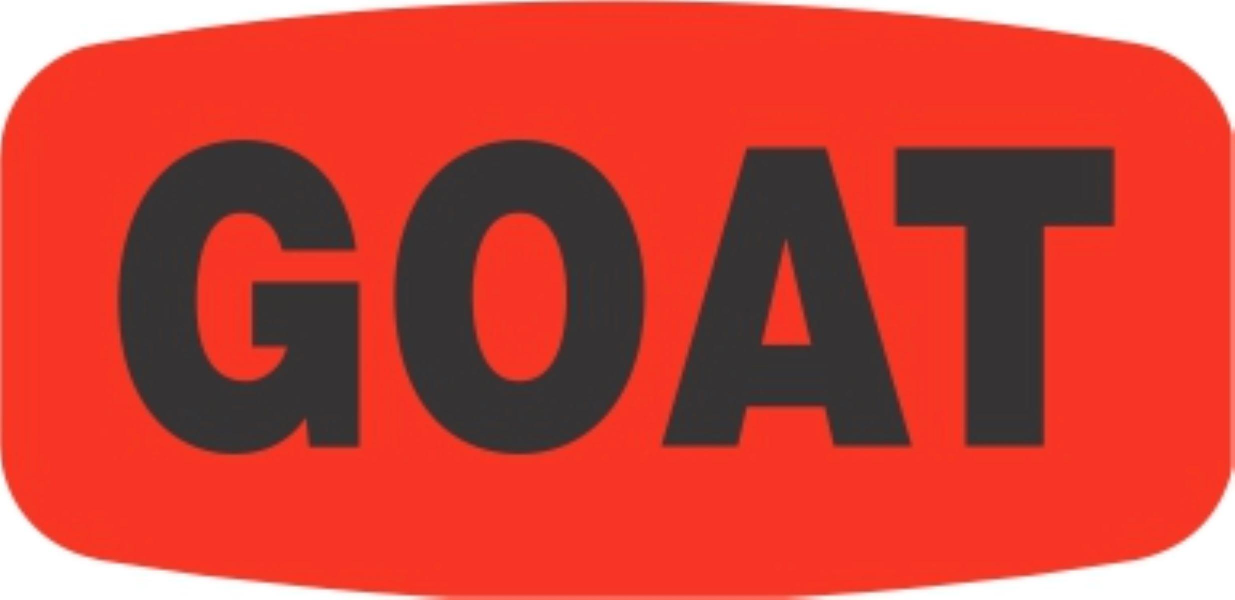Goat Label 0.625X1.25 IN Black Fluorescent Red Short Oval 1000 Count/Roll 50 Rolls/Case 50000 Count/Case
