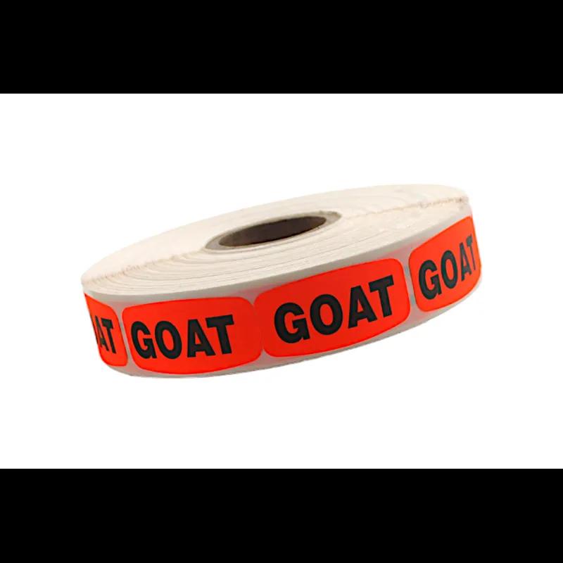 Goat Label 0.625X1.25 IN Black Fluorescent Red Short Oval 1000 Count/Roll 50 Rolls/Case 50000 Count/Case