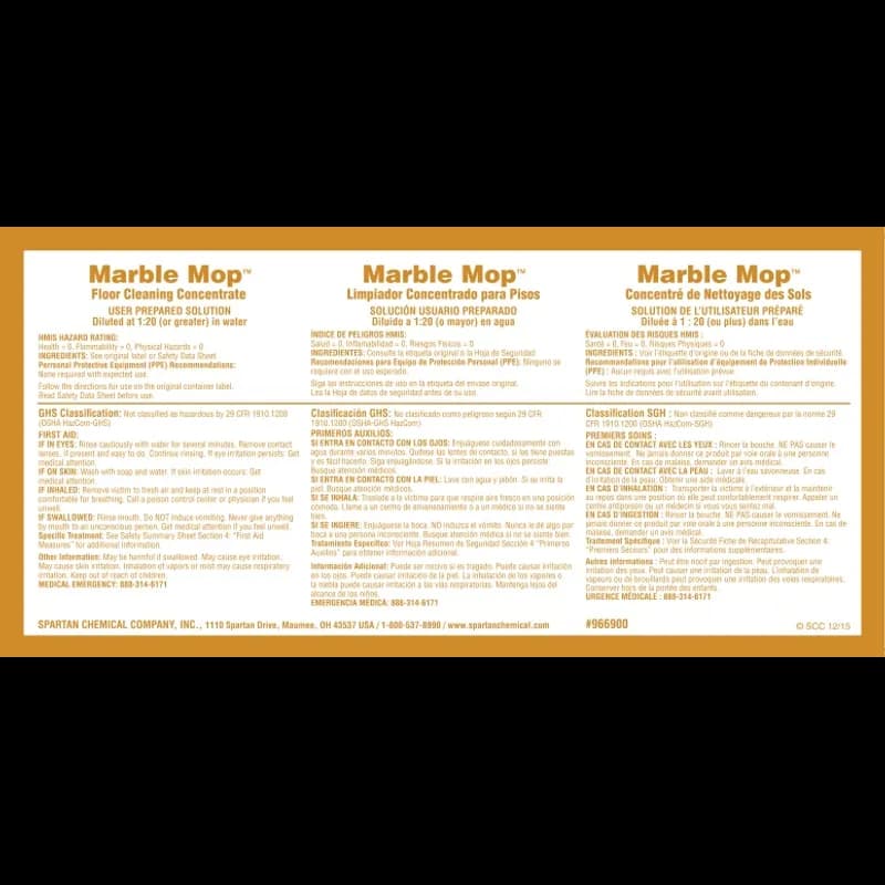 Marble Mop Product Label Paper 1/Each