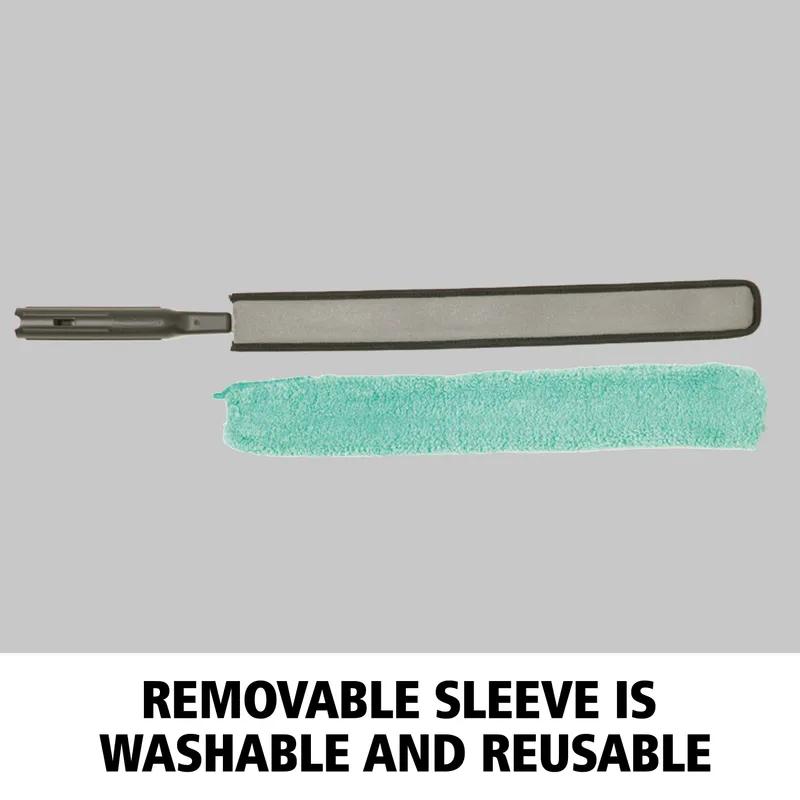 Hygen™ Dusting Wand & Duster 28.75X3.25X1.50 IN Microfiber Green Reusable Quick Connect Flexi Wand 6/Case