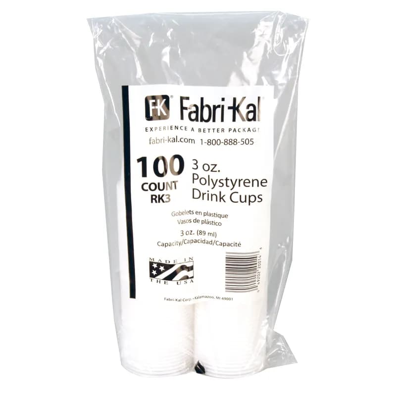 RK Cold Cup 3 OZ HIPS Translucent 2500/Case