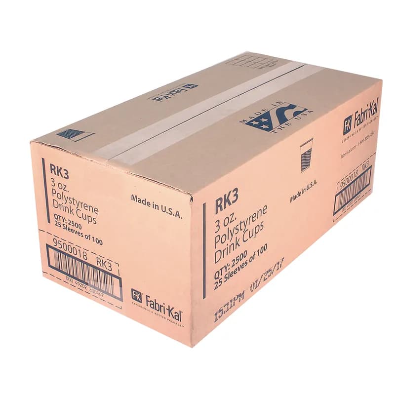 RK Cold Cup 3 OZ HIPS Translucent 2500/Case