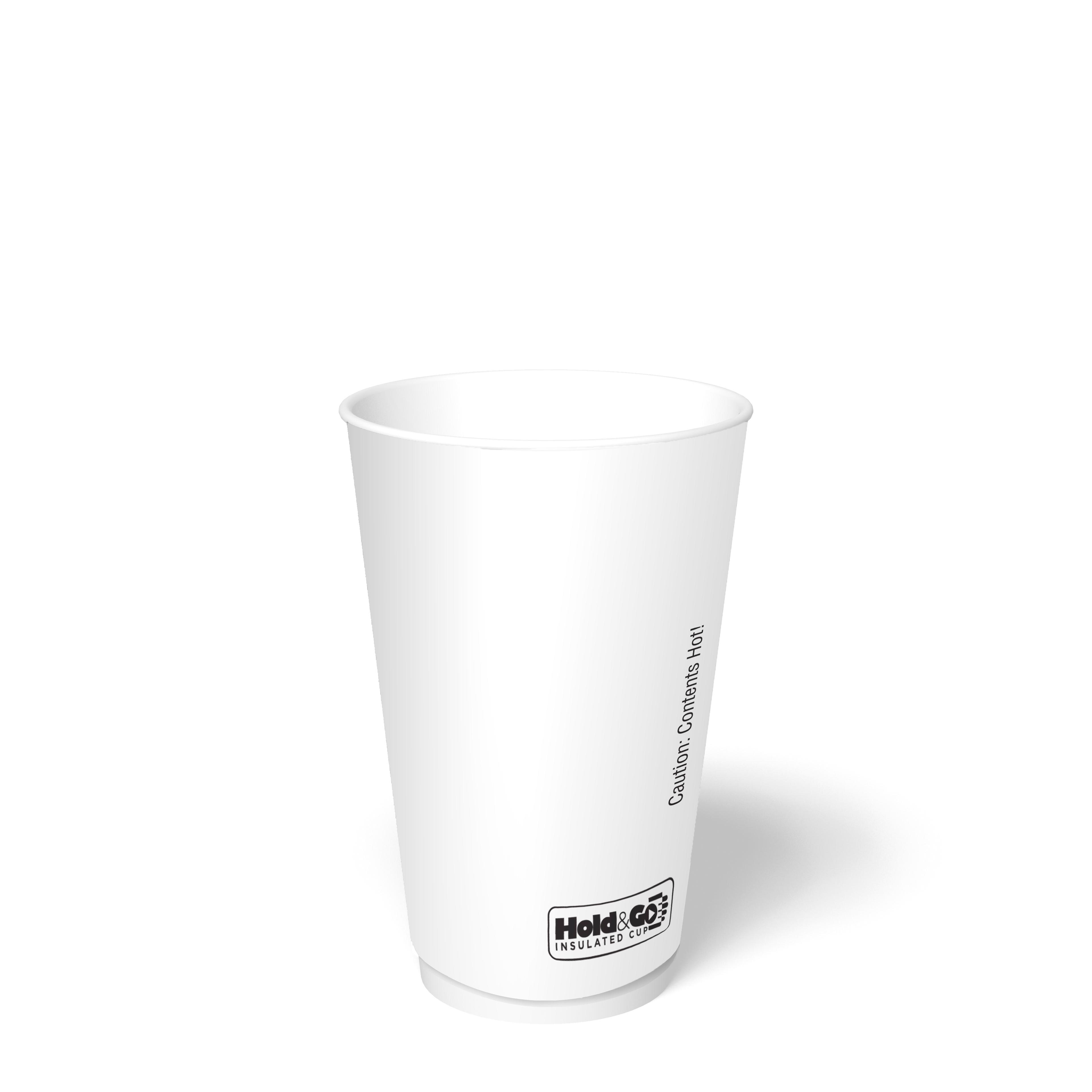 Hot Cup 16 OZ Double Wall Poly-Coated Paper White Insulated 600/Case