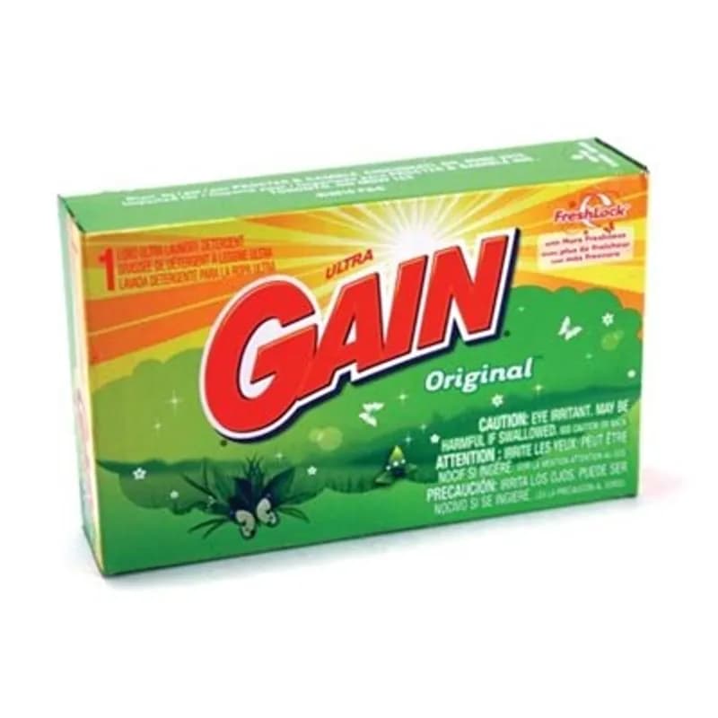 Gain Original Scent Laundry Detergent 1.1 OZ Powder Phosphate-Free Coin Vend 156/Case