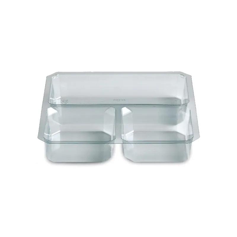 Fresh 'n Clear® Take-Out Container Insert Compartment Tray 7.13X7.13X1.23 IN 3 Compartment PET Clear Square 400/Case