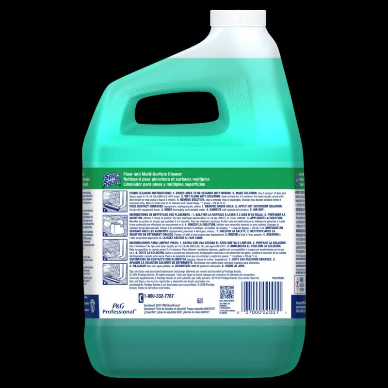Spic and Span® Fresh Scent Floor Cleaner 1 GAL Multi Surface Mild Alkaline Concentrate 3/Case