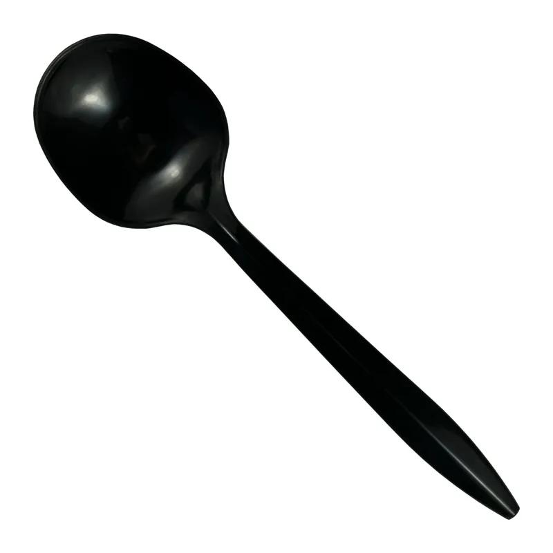 Soup Spoon PP Black Medium Weight Individually Wrapped 1000/Case