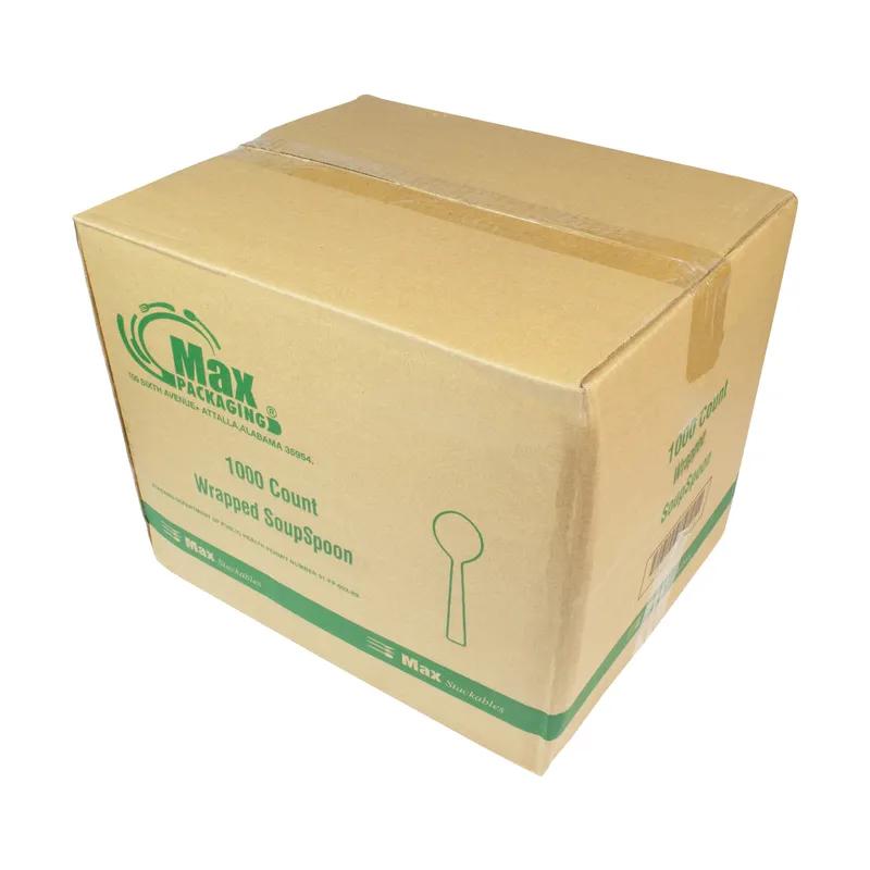 Soup Spoon PP Black Medium Weight Individually Wrapped 1000/Case