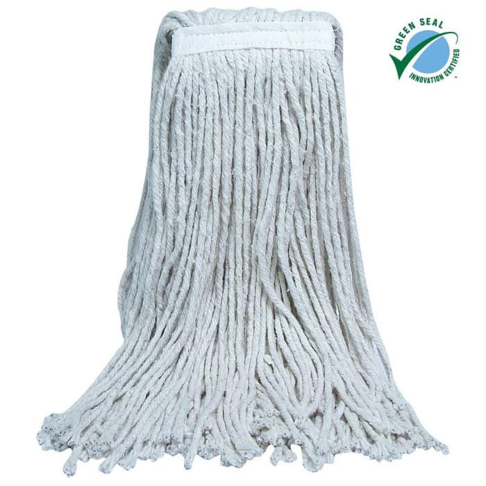 Mop Head 16 OZ White Cotton 4PLY Cut End Narrow Headband 1/Each
