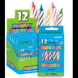 Birthday Candle Assorted Birthday Spiral 12/Box