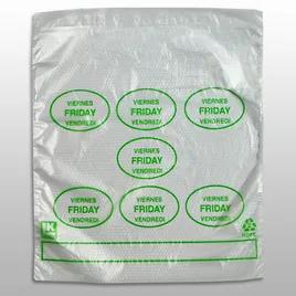 Bag 6.5X7+1.75 IN HDPE 0.5MIL Clear Green Friday With Lip & Flip Closure Portion Bag Saddlepack Flat 2000/Case