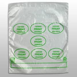 Bag 6.5X7+1.75 IN HDPE 0.5MIL Clear Green Friday With Lip & Flip Closure Portion Bag Saddlepack Flat 2000/Case