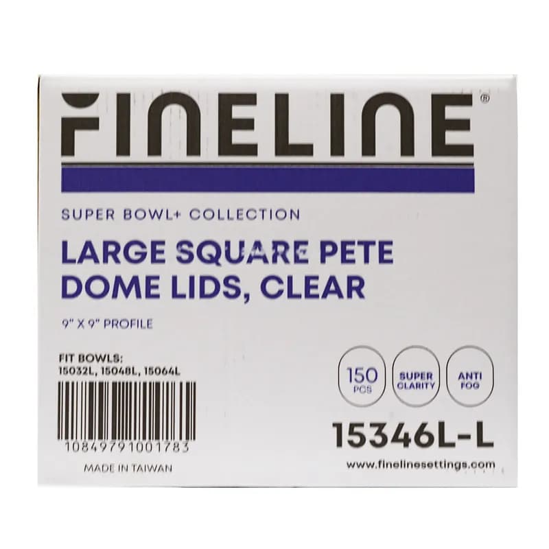 Super Bowl Plus Lid Dome 9X9X1.5 IN PET Clear For Bowl Large 150/Case