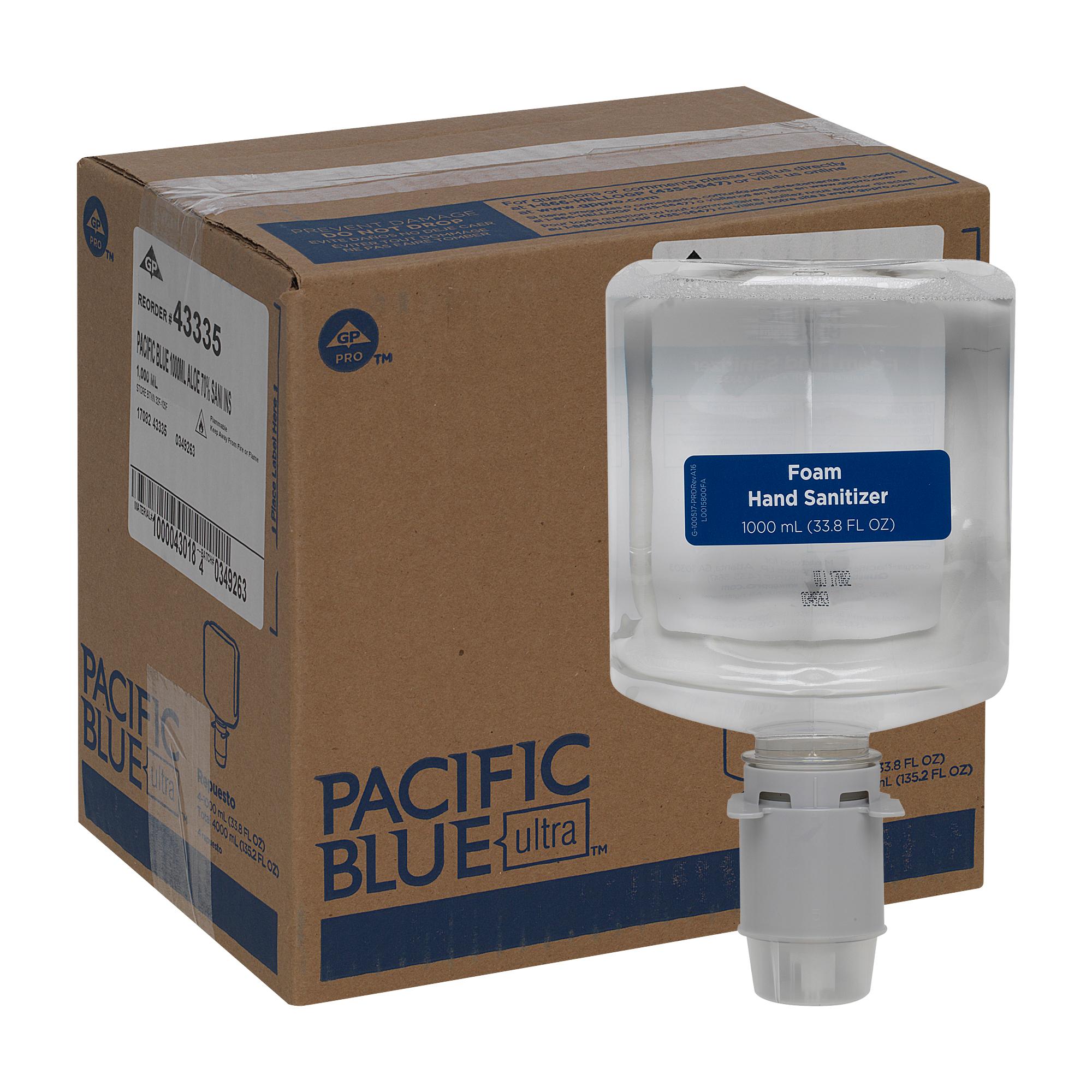 Pacific Blue Ultra™ Hand Sanitizer Foam 1000 mL Unscented Fragrance Free Clear Dye Free 4/Case