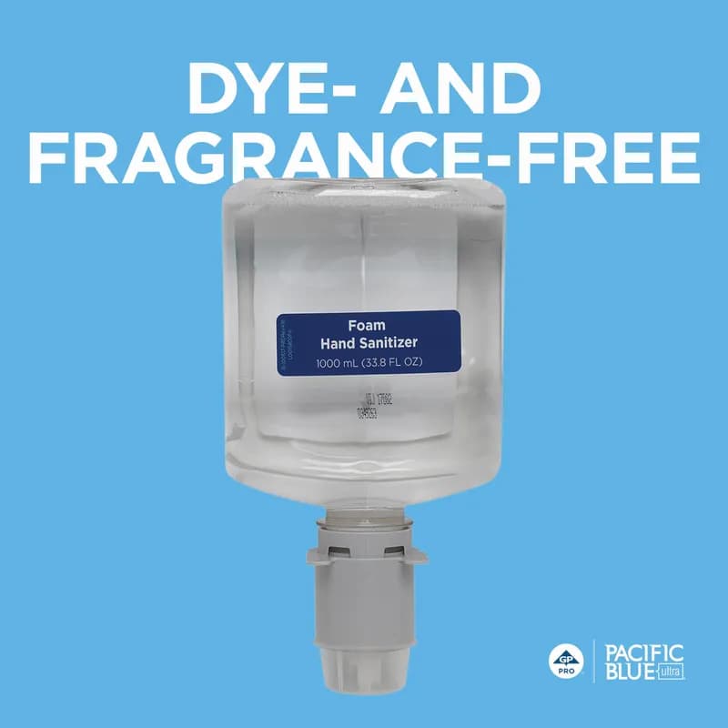 Pacific Blue Ultra™ Hand Sanitizer Foam 1000 mL Unscented Fragrance Free Clear Dye Free 4/Case