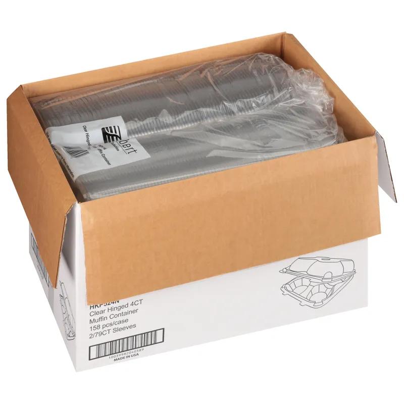 Cupcake Hinged Container Jumbo 4 CT Clear 158/Case