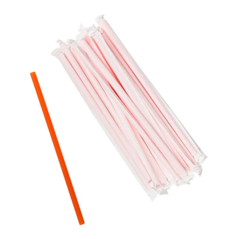 Giant Straw 0.291X8.5 IN Plastic Orange Extra Heavy Duty Paper Wrapped 300 Count/Pack 4 Packs/Case 1200 Count/Case