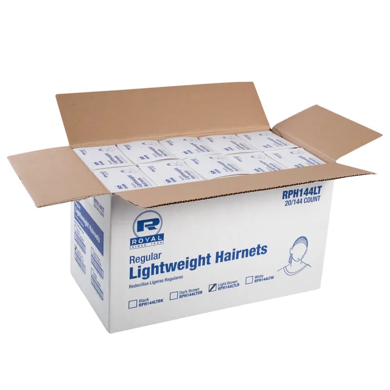 Hairnet Brown Lightweight 144 Count/Pack 20 Packs/Case 2880 Count/Case
