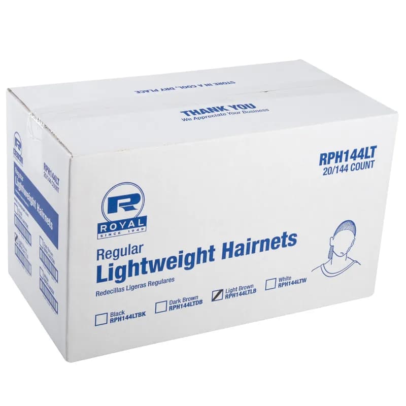 Hairnet Brown Lightweight 144 Count/Pack 20 Packs/Case 2880 Count/Case
