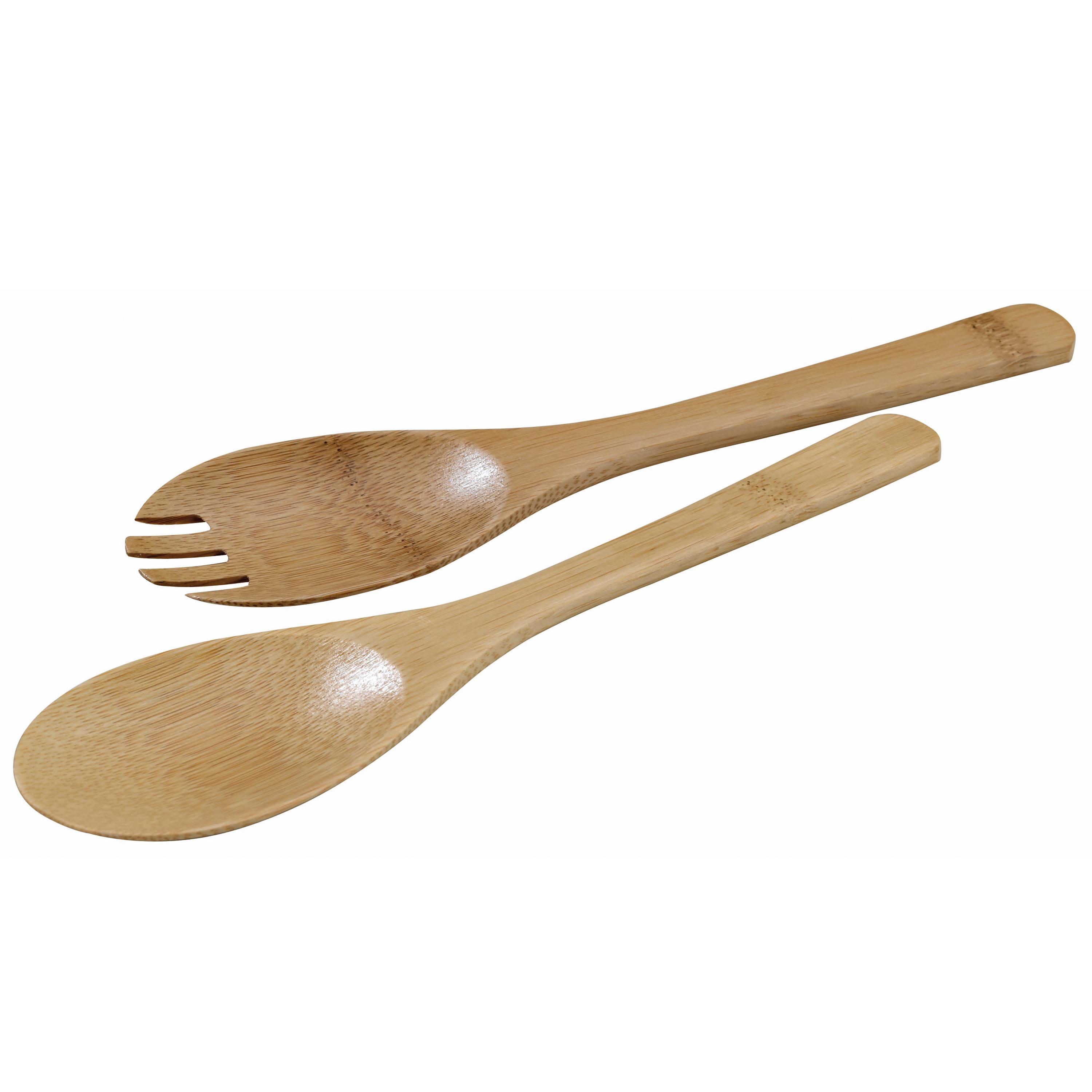 2PC Serving Utensil Kit 10 IN Bamboo Natural Microwave Safe Freezer Safe 50 Count/Case