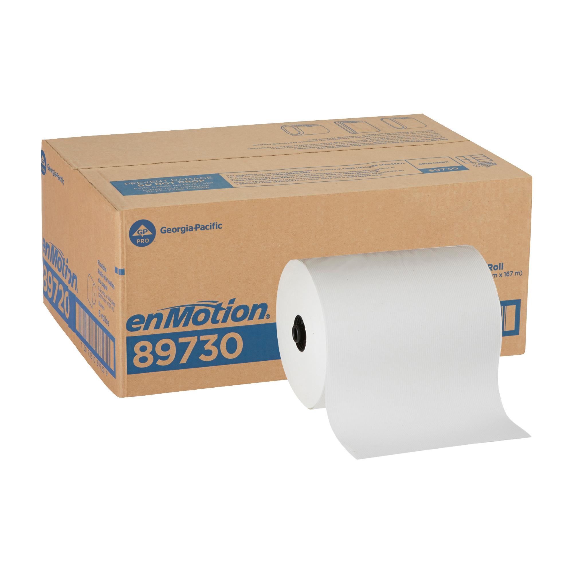 enMotion® Roll Paper Towel 8.2IN X550FT 1PLY White Standard Roll 6.7IN Roll 1.563IN Core Diameter 6 Rolls/Case