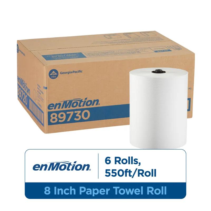 enMotion® Roll Paper Towel 8.2IN X550FT 1PLY White Standard Roll 6.7IN Roll 1.563IN Core Diameter 6 Rolls/Case