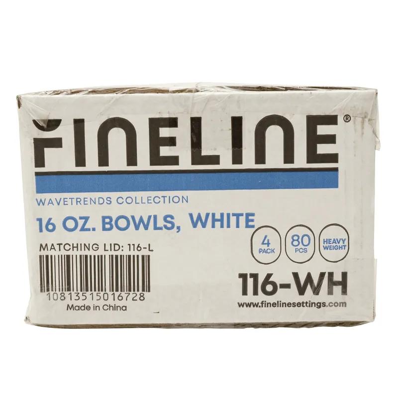 Wavetrends Bowl 16 OZ PS White 80/Case