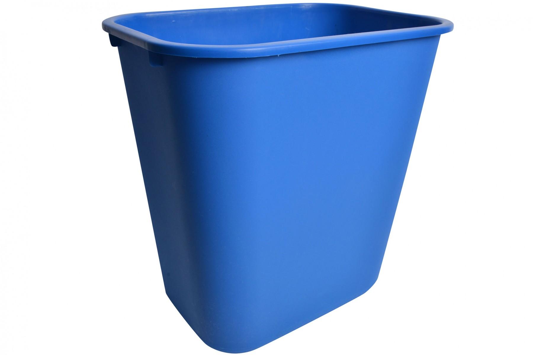 Trash Can 28 QT Blue Rectangle 1/Each