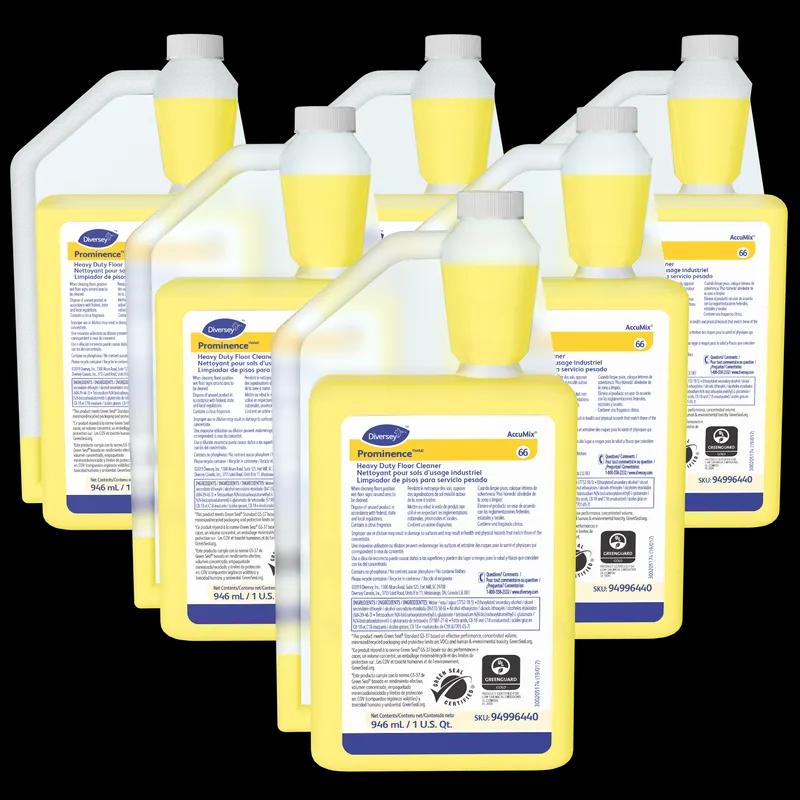 Prominence Citrus Scent Floor Cleaner 32 FLOZ Heavy Duty Daily Multi Surface Neutral Liquid Concentrate 6/Case