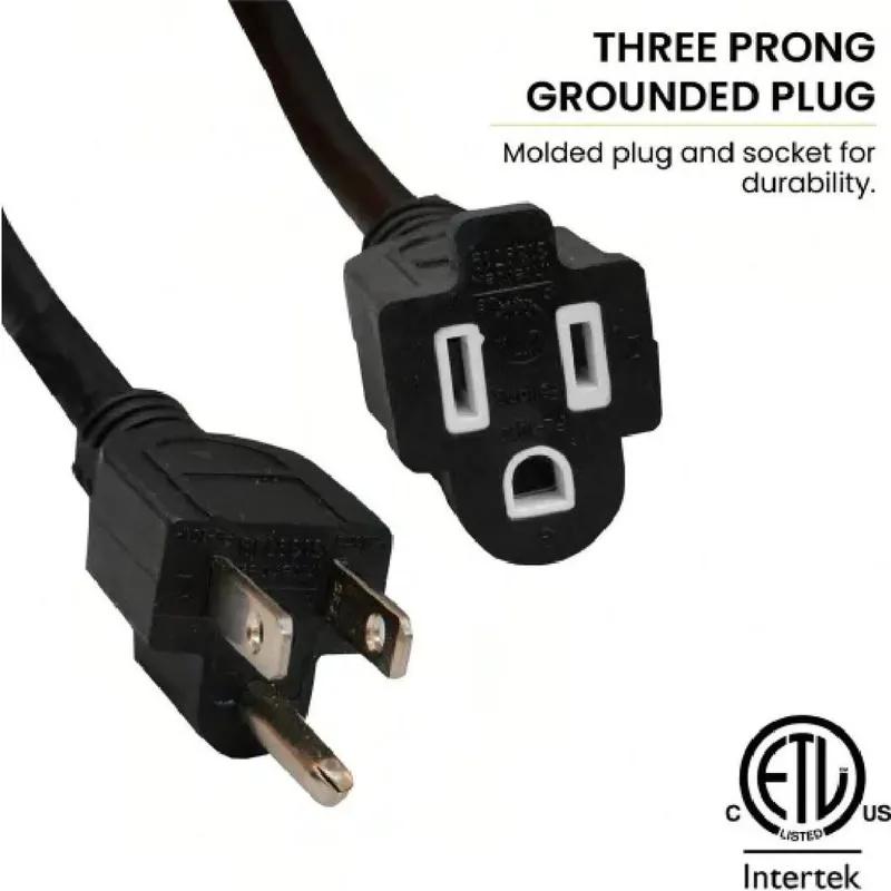 Extension Cord 50 FT Black 14GA Extra Heavy Duty 3-Wire Grounded 1/Each