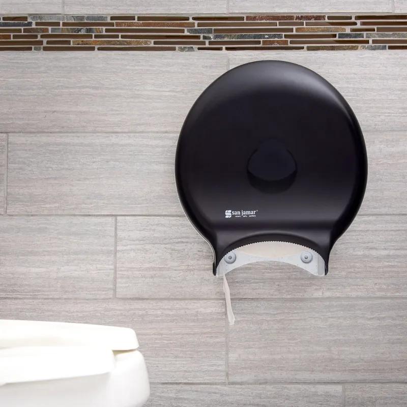 San Jamar Classic Toilet Paper Dispenser HIPS Wall Mount Black Jumbo (JRT) 1/Each