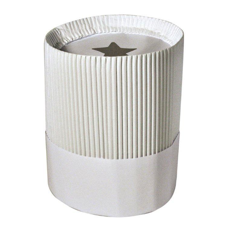 Adult Chef Hat 9 IN White Paper Disposable Fluted 12 Count/Pack 1 Packs/Case