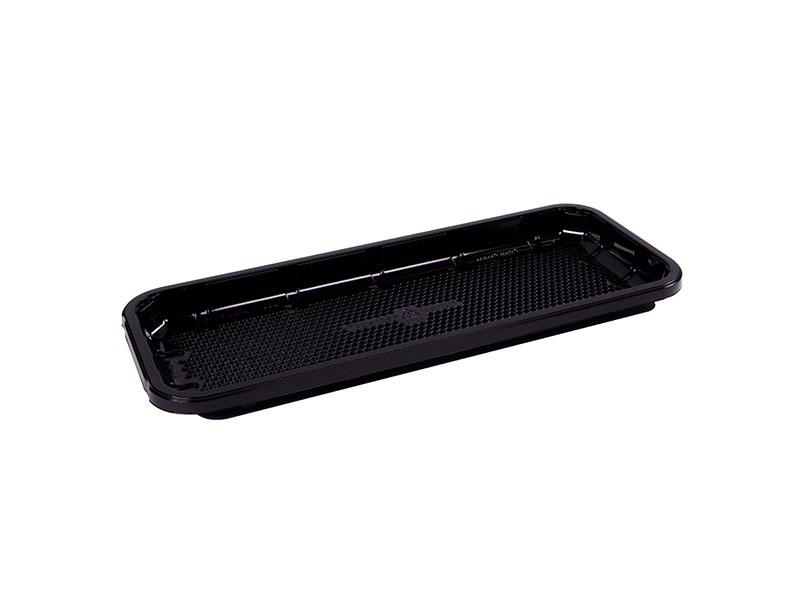 EZ-Tray 7S Meat Tray 14.44X5.75X1.03 IN APET Shallow Black Rectangle Honeycomb 375/Case