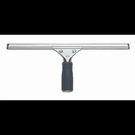 Professional Squeegee Stainless Steel Rubber Silver Black Complete Straight With 14IN Head 1/Each