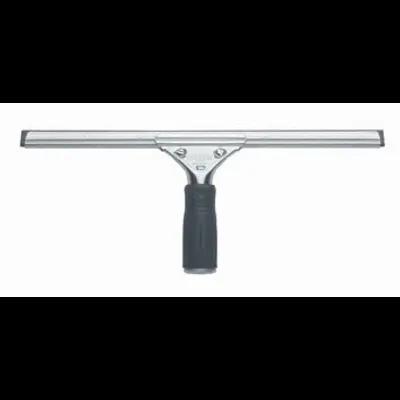 Professional Squeegee Stainless Steel Rubber Silver Black Complete Straight With 14IN Head 1/Each