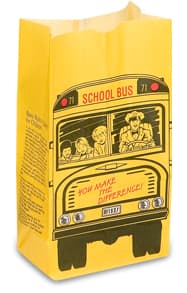 Bagcraft® Dubl Wax® Bakery Bag 13.38X11.88X6.25 IN Wax Coated Paper Yellow Red Black School Bus 500/Case