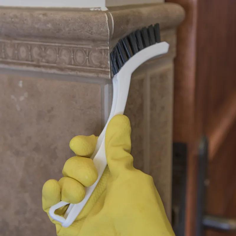 Carlisle Foodservice Products® Flo-Pac® Grout & Tile Brush 8.13 IN Plastic Nylon White 1/Each