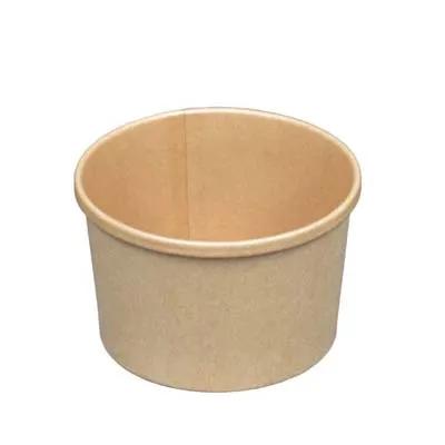 Soup Food Container Base 16 OZ Kraft Paperboard Single Wall Poly-Coated Paper Kraft Round Squat 500/Case
