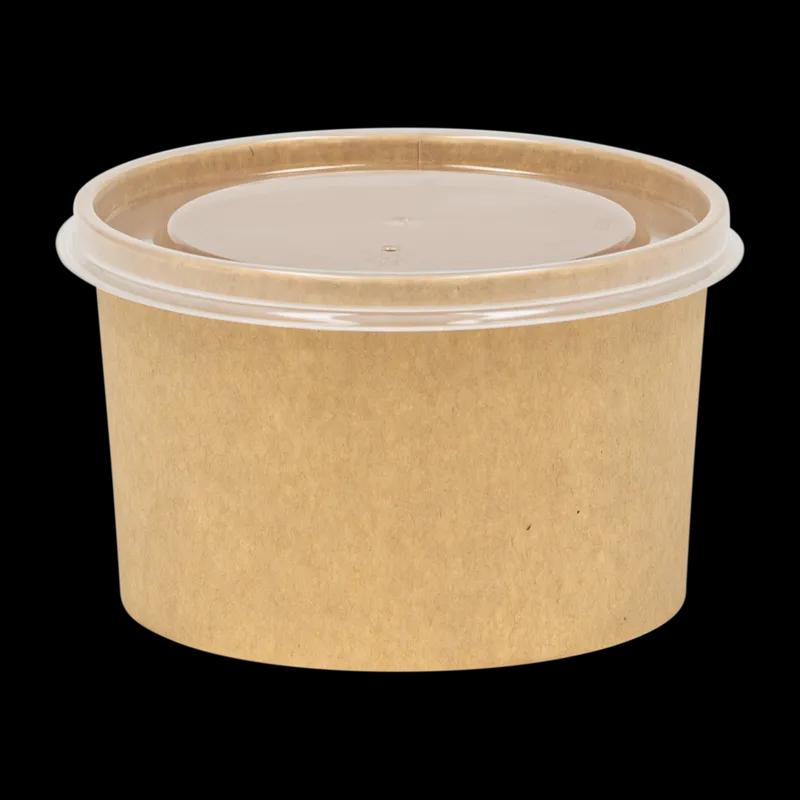 Soup Food Container Base 16 OZ Kraft Paperboard Kraft Squat Leak Resistant 500/Case