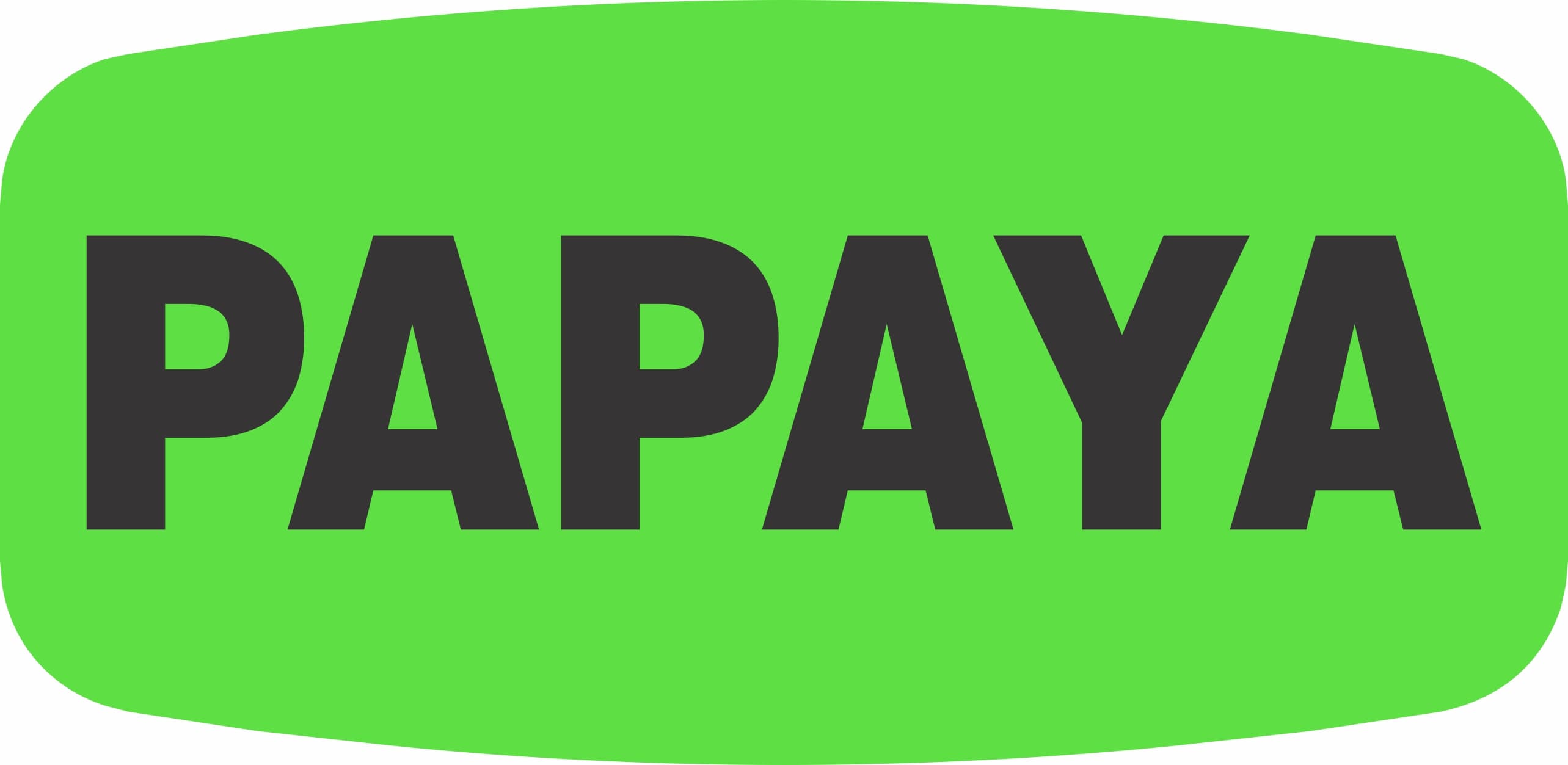 Papaya Label 0.625X1.25 IN Black Fluorescent Green Short Oval 1000 Count/Roll 60 Rolls/Case 60000 Count/Case